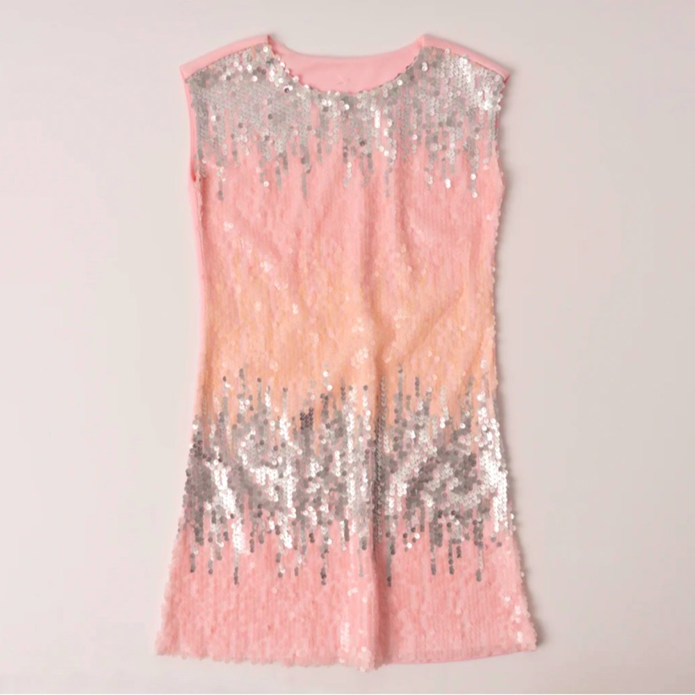 Girls pastel sequin A line dress, XL 14